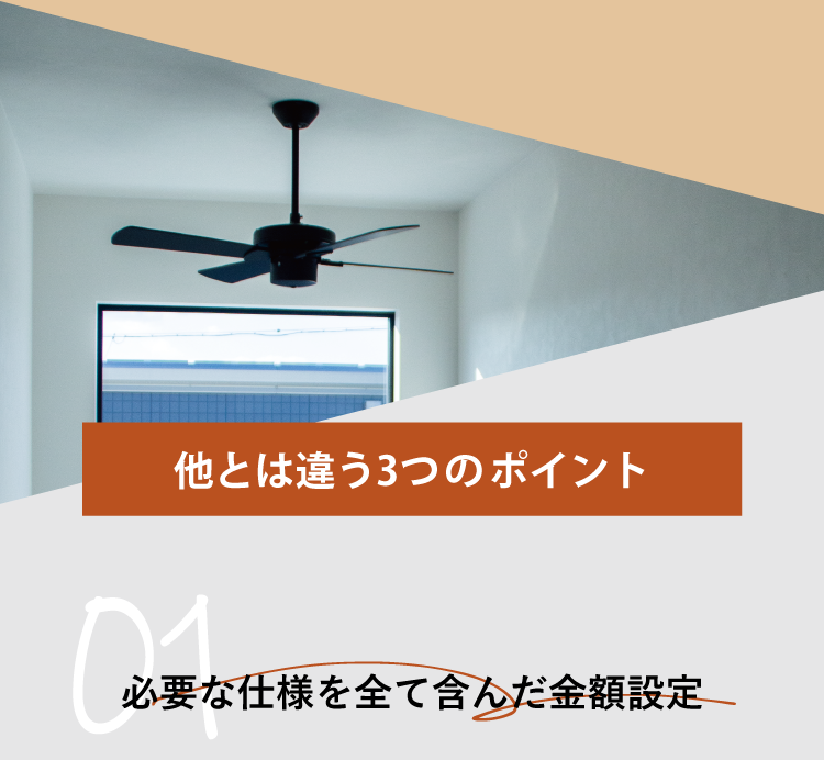 01 必要な仕様を全て含んだ金額設定