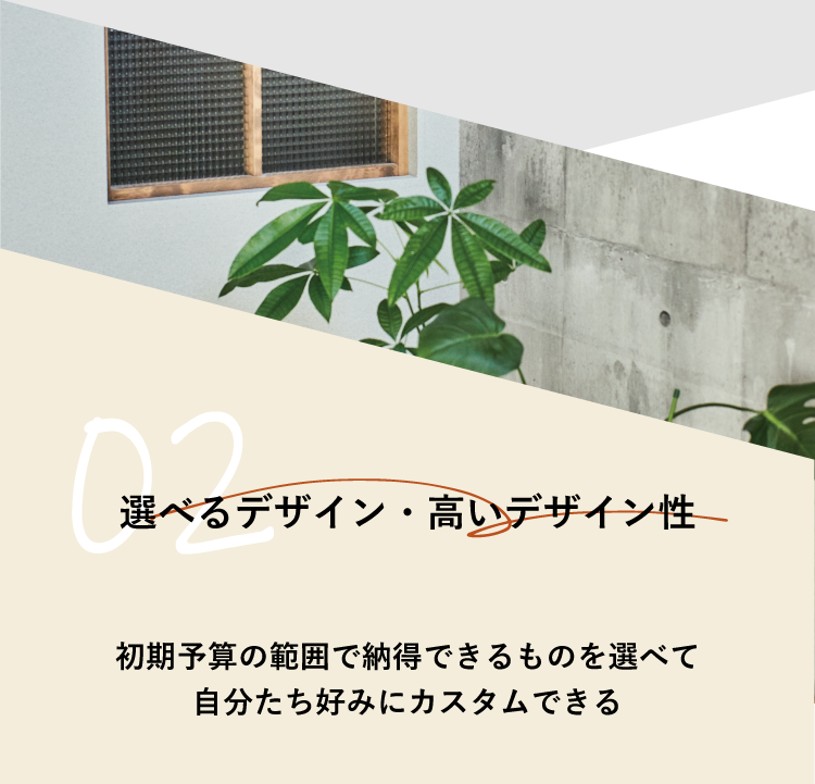 02 選べるデザイン・高いデザイン性